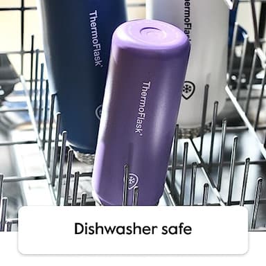ThermoFlask Bottle with Spout Lid - Stainless Steel Water Bottles with Double-Wall Insulation & BPA-Free Spout Lids - Leak-Proof Reusable Bottles & Lids - 40 oz, Gray Pine (2 Pack) - Image 7