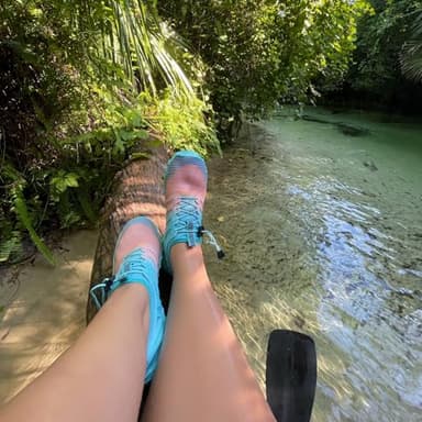 WateLves Water Shoes Mens Womens Beach Swim Shoes Quick-Dry Aqua Socks Pool Shoes for Surf Yoga Water Aerobics (Gradient Pink Blue, 38) - Image 3