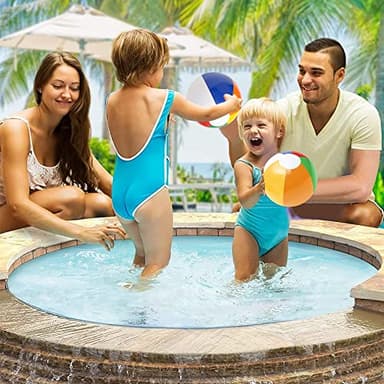 ArtCreativity Rainbow Inflatable Beach Balls Bulk (Pack of 12) Multicolored 12" Floating Toddler Pool Toys, Summer Water Toys for Boys and Girls, Luau Party Decorations, Beach Essentials - Image 2