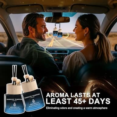 Car Air Freshener Hanging 2 Pack Car Air Fresheners Diffuser - Mahogany Teakwood Fragrance Oil Air Diffuser for Car, 45+ days Long Lasting Fragrance, Two 0.27 FL OZ/8ML Made in USA Car Air Fresheners - Image 3