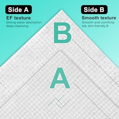 ONLYCARE Disposable Face Towel, Biodegradable Face Towels, 10" x 12" Super Thick Soft Facial Towels, 50 Count Face Towelettes Disposable for Sensitive Skin, Makeup Remover Dry Wipes, 1 Pack - Image 3