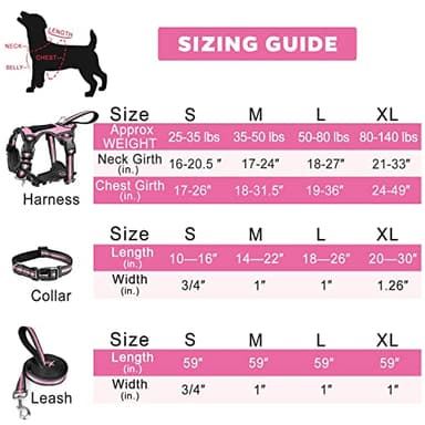 WINSEE Pet Harness Collar and Leash Set, All-in-one Reflective Dog Harness No Pull with Adjustable Buckles for Puppies, Small, Medium, Large, and Extra-Large Dogs (Large, Pink) - Image 7