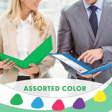 Two Pocket Folders, PANDRI 125 Pack 2 Pocket Folders, Letter Size Paper File Folder for School Office Home Business, Assorted 5 Colors - Image 6