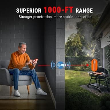 ThermoPro TempSpike 1000FT Wireless Meat Thermometer Digital with 2 Upgraded Ultra-Thin Probe, Kitchen Food Thermometer for Cooking, Turkey, Oven, Smoker, Rotisserie, BBQ, Grill Temperature Indicator - Image 2