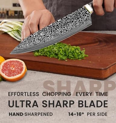 Knife Set, 15 Pieces Kitchen Knife Set with Built in Sharpener, High Carbon German Stainless Steel Knife Block Set, Dishwasher Safe - Image 7