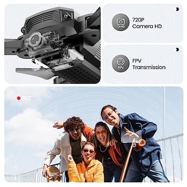 DEERC D20 Mini Drone for Kids with 720P HD FPV Camera Remote Control Toys Gifts for Boys Girls with Altitude Hold, Headless Mode, One Key Start Speed Adjustment, 3D Flips 2 Batteries, Silver - Image 2