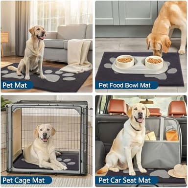 Buganda Dog Door Mat for Muddy Paws, Absorbent Dirt Trapper Washable Indoor Doormats, Non Slip Low-Profile Mud Mat for Dogs, Front Entrance Doormat for Inside Floor (30x20 Inches, Dark Grey) - Image 9