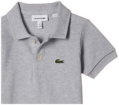 Lacoste Unisex-Child Short Sleeve Classic Pique Polo, Silver Heathered, 6 - Image 3