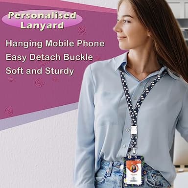 ID Badge Holder with Lanyard,Retractable ID Badge Card Holders Detachable Neck Lanyard Strap with Badge Reel and Vertical ID Holder for Nurse Students Teachers Office Staff(Little Daisy) - Image 6
