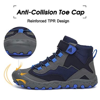 Mishansha Kids Hiking Boots Toddler Girls Boys Hiking Shoes Water-Resistant Anti-Collision Non-Slip Athletic Outdoor Trekking Boots - Image 3