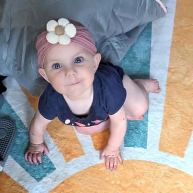 CÉLLOT 3 Pcs Baby Girl Headbands with Flower Nylon Headbands Soft Stretchy Headwear Hair Accessories for Newborn Infant Toddler Kids (Pink Beige Salmon) - Image 8