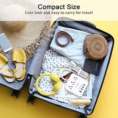 Cruise Essentials, NUOZHI 6 Ft Power Strip with 3 Outlets and 4 USB Ports(1 USB C), Non Surge Protector for Cruise Ship, Travel, Home Office, ETL Listed, White - Image 5