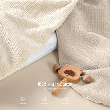 lulumoon Muslin Bassinet Sheets for Baby: Soft Bedside Sleeper Bassinet Fitted Sheets for Boys and Girls - Image 4