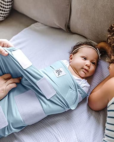 The Ollie Swaddle – Adjustable Baby Swaddle for Newborns | Pediatrician-Approved for Safe Sleep | Easy Closure | Arms-Out | Lightweight, Machine-Washable | Easy Diaper Access - Image 6