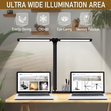 Dimmable LED Desk Lamp with USB Charging Port, 50 Lighting Modes Dual Swing Arm Architect Table Lamp Light Desk Lamp for Home Office Dorm Piano Nail - Image 4