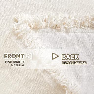 MYSKY HOME Couch Cover 3 Cushion Sofa with Tassel, Chenille Sofa Covers Couch Covers, Slipcovers for Sectional l Shaped Dogs Protector Furniture Covers, 91" X150", Beige - Image 7
