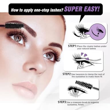 EASITENSION 156 PCS Self Adhesive Eyelashes Clusters Kit Lash Clusters DIY Eyelashes Pre Glued No Glue Needed No Remover No residue - Image 3
