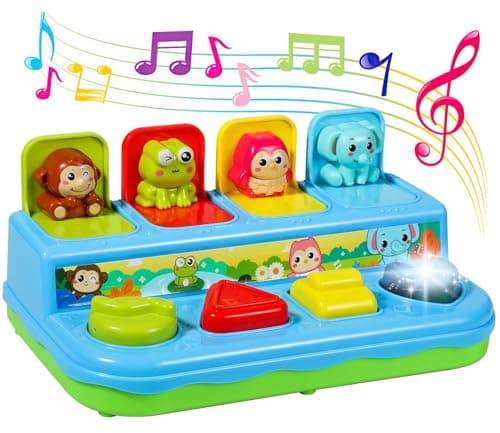 AINOI Preschool Early Development Cause and Effect Pop Up Toys, Light Music Baby Infant Toys 6 to 18 Months, Kids Toddler Learning Toys for 1-3 Years Old Boys Girls Gifts - Image 1