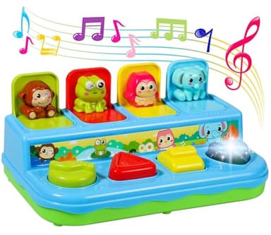 AINOI Preschool Early Development Cause and Effect Pop Up Toys, Light Music Baby Infant Toys 6 to 18 Months, Kids Toddler Learning Toys for 1-3 Years Old Boys Girls Gifts - Image 1