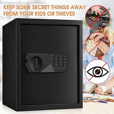 3.3 Cubic Feet Large Safes for Home Use Fire and Water proof, Digital Security Safe with Key and Combination, Home Safes Water and Fireproof for Firearm Medicine Money Valuables - Image 8