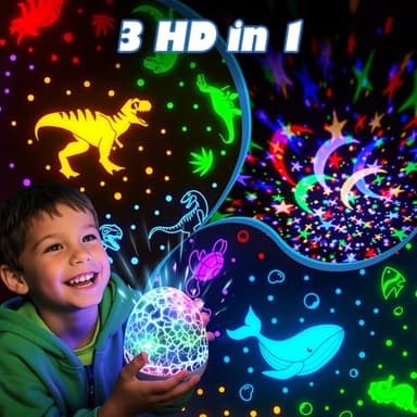 PIKOY Dinosaur Night Light Projector | 15 Sounds & 3D Films | 31Colors & Remote Control | Dinosaur Toys for Kids 3-8, Toddler Toys, Boys Room Decor, STEM Educational Gifts - Image 4