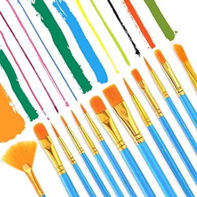 AROIC Painting Brush Set, 20 Packs /240 Pcs, Nylon Brush Head, Suitable for Oil and Watercolor, Perfect Suit of Art Painting, Best Present for Painting Enthusiasts. - Image 4