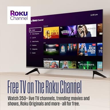 Westinghouse Edgeless Roku TV - 43 Inch Smart Television, 1080P LED FHD w/Wi-Fi & Mobile App Connectivity, Flat Screen Compatible w/Apple AirPlay, Alexa, & Google Assistant - Image 8