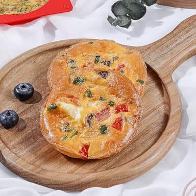 Jumbo Muffin Top Pan, 4 Inch Extra Large Egg Baking Pan for Oven Silicone Molds for Breakfast Sandwiches, English muffins, Whoopie Pies, Corn Bread, Egg bites, 2 Pack Red - Image 2