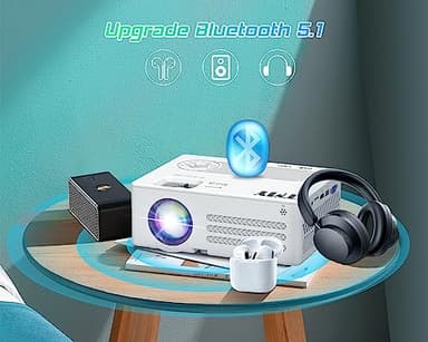 TMY Projector with WiFi and Bluetooth【80" screen included】Native 1080P Outdoor Projector, 4K Supported Portable Projector, Compatible with iOS/Android/PC/TV Stick/HDMI/USB, Indoor Outdoor Use - Image 5