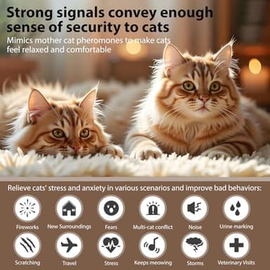 Multi Cat Calming Diffuser Relieve Stress Anxiety Cat Pheromones Calming Diffuser with Timing Function Cat Pheromone Diffuser 3 Pack Pheromones to Reduce Fighting Spraying and Scratching Fits All Cats - Image 2