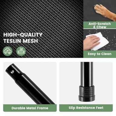 PVY Elevated Dog Bed for Outdoor, Large Raised Dog Cot with Washable Mesh, Cooling Pet Cot Chew Proof for Outside Camping, 42"x30" Black - Image 3