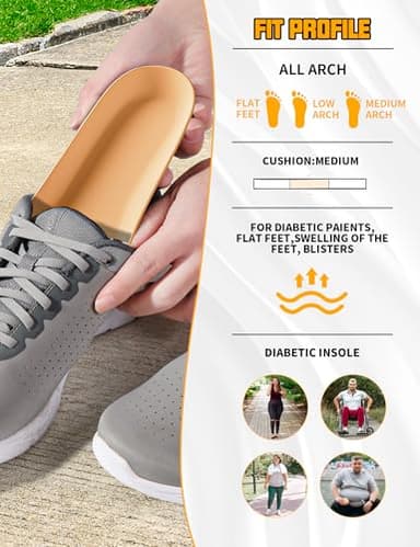 Diabetic Insoles for Men & Women-Soft Therapeutic Insoles,Suitable for Foot Cushioning, Reducing Friction, and All-Day Comfort Best Shoe Inserts for Neuropathy，Comfort Memory Foam Insole-L - Image 2
