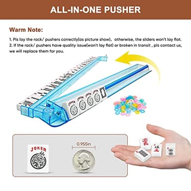 Nova Microdermabrasion American Mahjong Mah Jongg Set 166 Tiles 4 All-in-One Color Rack/Pushers Red Soft Bag Full Size Complete Mahjongg Ma Jong Set (Red) - Image 4