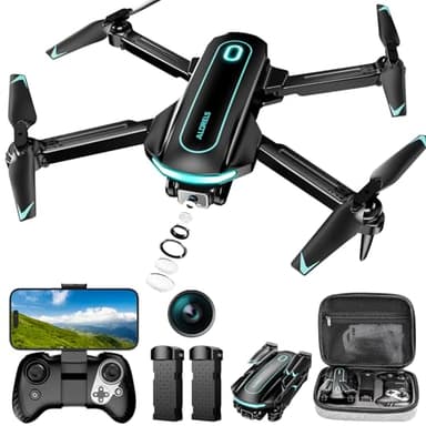 Drone with Camera, Drones for Adults and Beginners, 1080P HD FPV Foldable Mini Drones for Kids, with 2 Batteries, Carrying Case, Trajectory Flight, Gravity Control, One-Key Takeoff/Landing, 360° Flip, Toys for Gift - Image 1