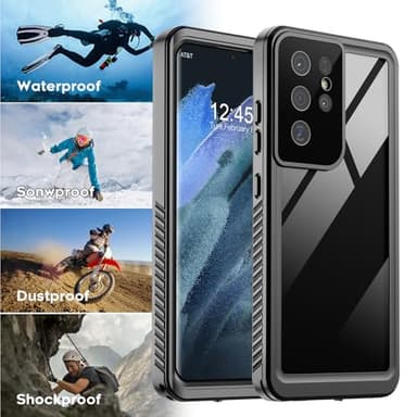 zapica Designed for Waterproof Samsung Galaxy S21 Ultra Case, Built-in Camera & Screen Protector [IP68 Waterproof][Military Drop Proof] Full Body Protective Phone Case for Galaxy S21 Ultra,Black/Clear - Image 7