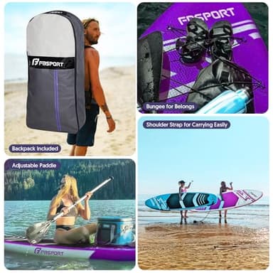 FBSPORT 11' Premium Stand Up Paddle Board, Yoga Board with Durable SUP Accessories & Carry Bag | Wide Stance, Surf Control, Non-Slip Deck, Leash, Paddle and Pump for Youth & Adult - Image 6