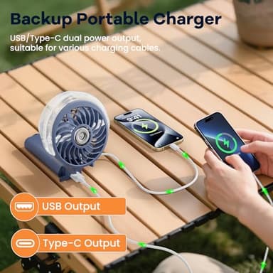 HandFan 5200mAh Upgraded Handheld Misting Fan, Portable Mister Fan Rechargeable, Spray Water Mist Fans, Electric Hand Cooling Ice Fans for Summer Beach Travel Concerts, Gifts for Women(Royal Blue) - Image 3