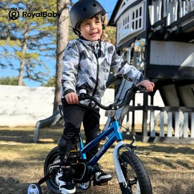 Royalbaby Kids Bike Boys Girls Freestyle BMX Bicycle with Training Wheels Kickstand Gifts for Children Bikes 16 Inch Blue - Image 3