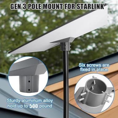 Pftjujudan Mounting Kit for Starlink,Gen 3 Pipe Adapter,V3 Pole Mount,V3 Mount Plate - Image 4