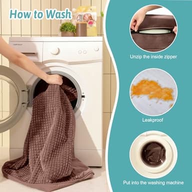 COZY KISS Orthopedic Dog Bed for Extra Large Dog, XL Pet Couch for XLarge Dog, Supportive Foam Bolster Sofa with Waterproof Lining Cover, Anti-Slip, Comfort, Washable, 42x30x7.5 in, U Shape, Brown - Image 6