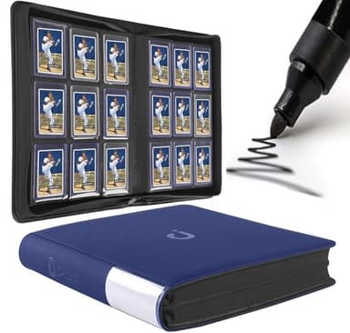 D DACCKIT Toploader Binder, Holds 288 Top Loaders - 9-Pocket Top Loader Binder for 3" x 4" Rigid Card Holders for Trading Cards or Sports Cards, Model A - Navy Blue - Image 1