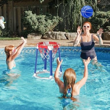 CHMYWJ Pool Basketball Hoop Pool Games Pool Toys with 2 Basketballs Floating Basketball Hoop for Pool for Kids & Adults Indoor Outdoor - Image 7