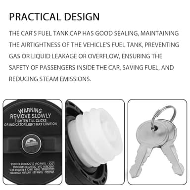 SamWinGear Gas Cap Lock, Locking Gas Cap with Key for Toyota 4Runner Tacoma Honda CRV Tundra Acura Infiniti Nissan Buick Cadillac GMC Chevy, Fuel Tank Caps Automotive Replacement 77300-47020 10504 - Image 3