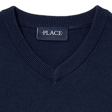 The Children's Place Boys' Uniform V-Neck Sweater Vest, Tidal, XL (14) - Image 2