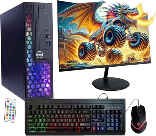 Dell RGB PC Computer | Windows 11 Pro | Ultra Fast Intel i5-8500 | 16GB DDR4 RAM + 500GB SSD | Reburshied 24" Monitor | Internal 5G WiFi + BT (Renewed) - Image 1