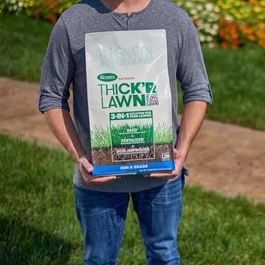 Scotts Turf Builder Thick'R Lawn Sun and Shade, Combination Seed, Fertilizer and Soil Improver, Thickens Thin Grass, 12 lbs. - Image 10