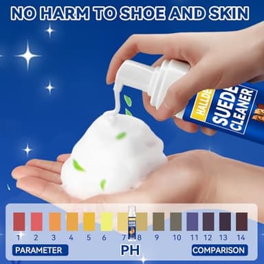 Halldeli Suede Shoe Cleaner with Brush, Shoe Cleaner for White Shoes, Suede, Nubuck, Knit, Boots, Trainer, Sneaker, Leather, Trainer Cleaner for Remove Dirt and Stains (200ml) - Image 5
