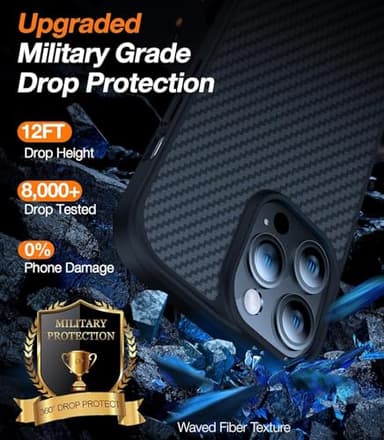 TORRAS 2023 Upgraded MegaMag Shield Guardian Designed for iPhone 14 Pro Max Case [Military Grade Drop Tested] [Compatible with MagSafe] for iPhone 14 Pro Max Phone Case Aramid Fiber Made,Black - Image 4