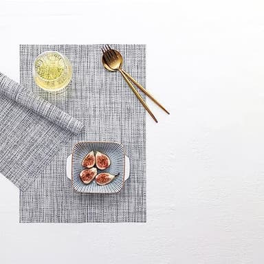 LEXMORE Placemats Set of 4 Vinyl/Plastic Woven Place Mats for Kitchen Table Indoor/Outdoor Washable Placemat Wipeable Dining Table Mats(Gray) - Image 6