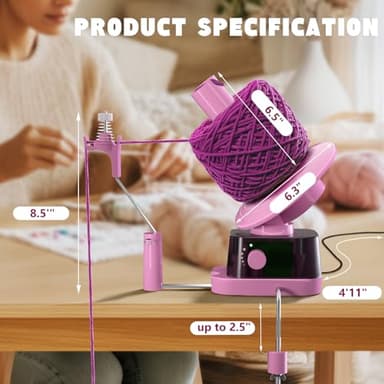 CozyBomB™ Yarn Winder | Electric Yarn Ball Winder, 13 oz Dual Strong Tension Knit Spinner for Crocheting, Automatic Crochet Wheel for Knitting Birthday Gift, Swift Weaving Ball Yarning Cake Roller - Image 2